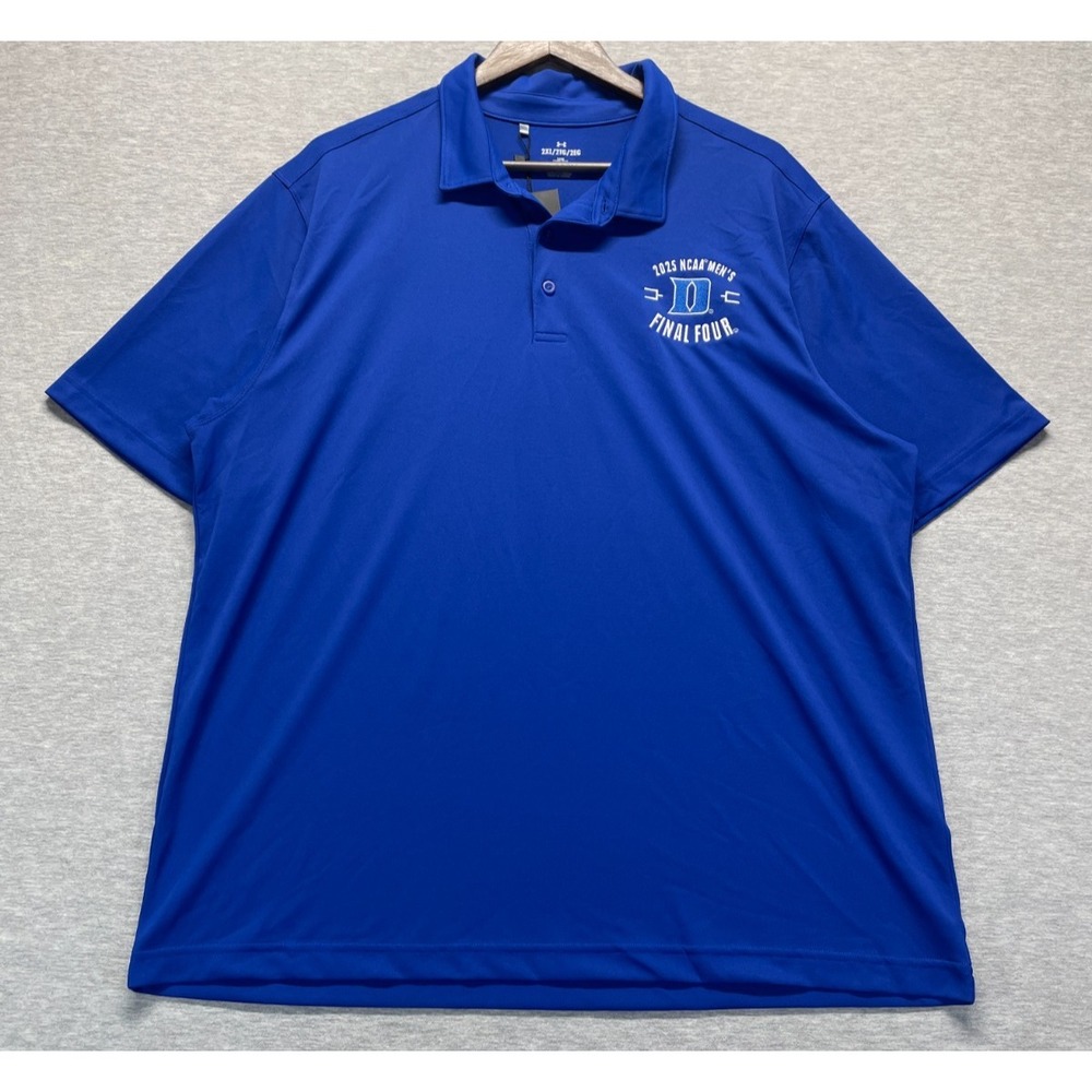 Duke Blue Devils Polo Shirt Mens 2XL Blue Under Armour 2025 NCAA Final Four Logo
